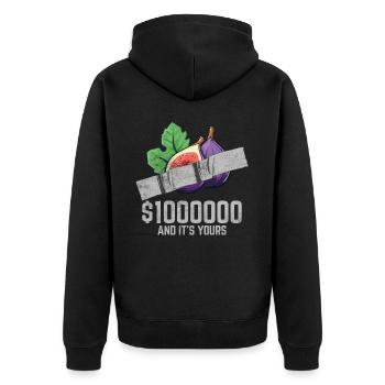 Duct Tape Fig Fruit Lover Funny Quote - Unisex Premium Organic Zip Hoodie - black - Back - Nico (187cm)