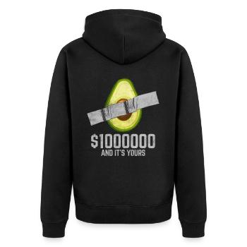 Ruban adhésif avocat amateur de fruits citation drôle - Veste à capuche bio Premium Unisexe - noir - Dos - Nico (187cm)