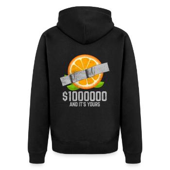 Duct Tape Tangerine Fruit Lover Funny Quote - Unisex Premium Organic Zip Hoodie - black - Back - Nico (187cm)