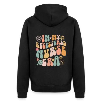 Infirmière autorisée Krankenschwester Nursing - Veste à capuche bio Premium Unisexe - noir - Dos - Nico (187cm)