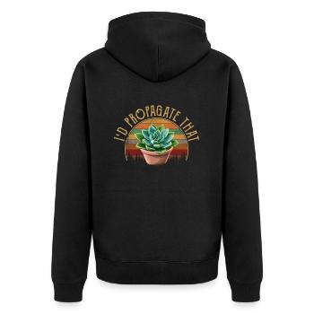 I'd Propagate That, plants Succulents - Unisex Premium Bio Zip Hoodie - Schwarz - Hinten - Nico (187cm)