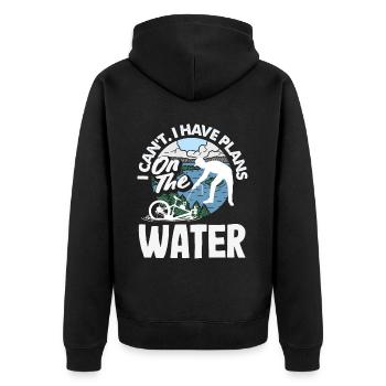 Magnetfischen Detektion Schatzsuche - Unisex Premium Bio Zip Hoodie - Schwarz - Hinten - Nico (187cm)