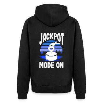 Magnetfischen Detektion Schatzsuche - Unisex Premium Bio Zip Hoodie - Schwarz - Hinten - Nico (187cm)