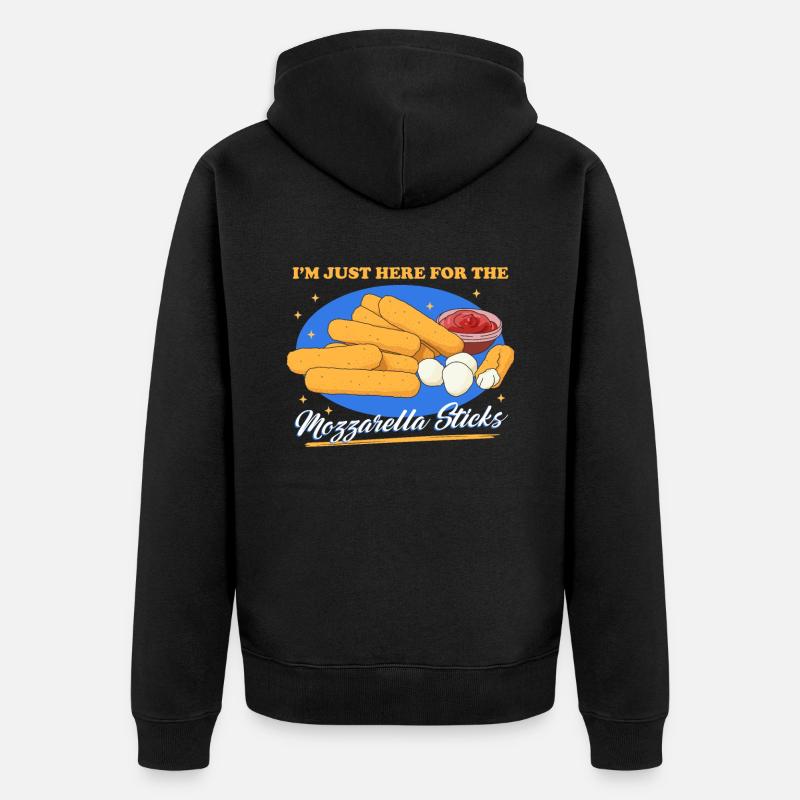 Bâtonnets de mozzarella fromage cadeau - Veste à capuche bio Premium Unisexe - noir