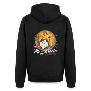 Mozzarella Sticks Cheese Lover Gift - Unisex Premium Organic Zip Hoodie - black - Back - Nico (187cm)