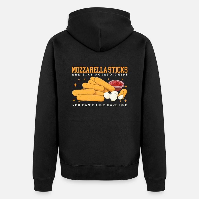 Mozzarella Sticks | Mozzarella-Sticks Geschenk - Unisex Premium Bio Zip Hoodie - Schwarz
