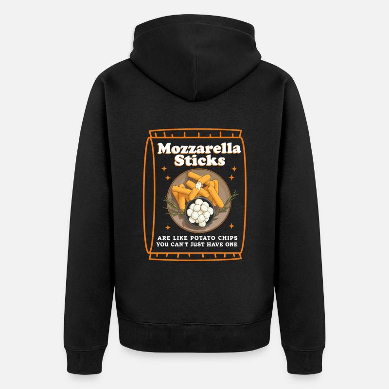 Mozzarella-Sticks Mozzarella Sticks Geschenk - Unisex Premium Bio Zip Hoodie - Schwarz