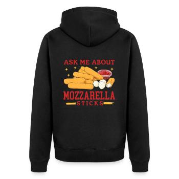 Mozzarella Sticks Käseliebhaber Geschenk - Unisex Premium Bio Zip Hoodie - Schwarz - Hinten - Nico (187cm)