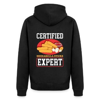 Mozzarella Sticks Cheese Lover Cheese Gift - Unisex Premium Organic Zip Hoodie - black - Back - Nico (187cm)
