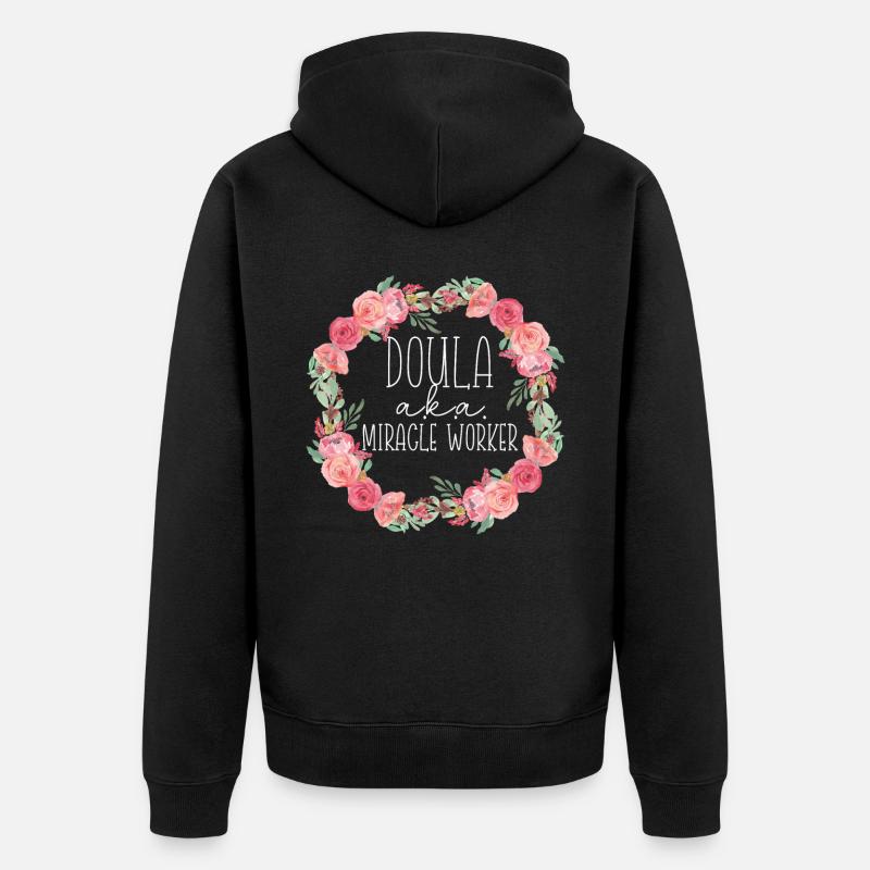 Doula accoucheuse Doula A.K.A. - Veste à capuche bio Premium Unisexe - noir