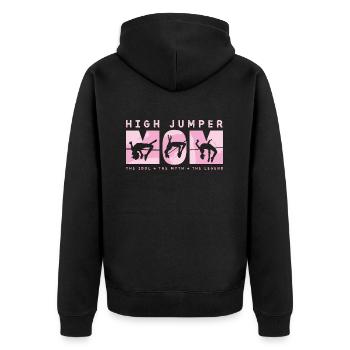 High Jumper Mom The Idol The Myth The Pole Vault - Unisex Premium Organic Zip Hoodie - black - Back - Nico (187cm)