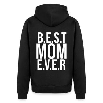Maman cadeau fête des mères anniversaire maman - Veste à capuche bio Premium Unisexe - noir - Dos - Nico (187cm)