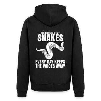 Snakes Snake Repliles - Unisex Premium Bio Zip Hoodie - Schwarz - Hinten - Nico (187cm)