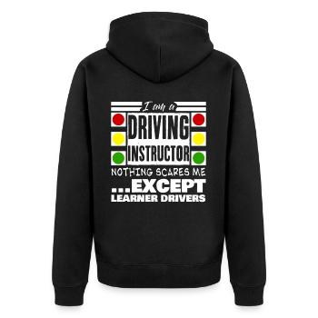 Moniteur d’auto-école Apprentis conducteurs - Veste à capuche bio Premium Unisexe - noir - Dos - Nico (187cm)