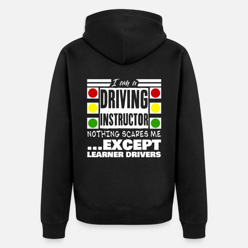 Driving Instructor Learner Drivers - Unisex Premium Organic Zip Hoodie - black