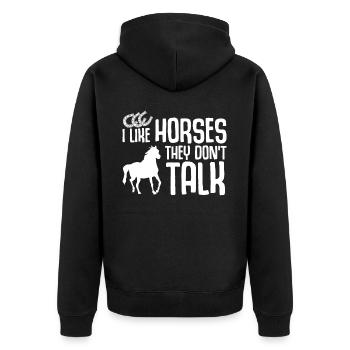 Horses Joke Horse Riding - Unisex Premium Organic Zip Hoodie - black - Back - Nico (187cm)