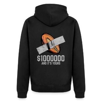 Duct Tape Date Fruit Lover Funny Quote - Unisex Premium Organic Zip Hoodie - black - Back - Nico (187cm)