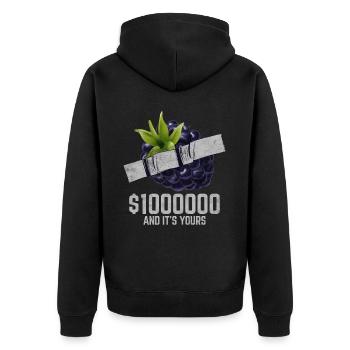 Duct Tape Marionberry Fruit Lover Funny Quote - Unisex Premium Organic Zip Hoodie - black - Back - Nico (187cm)