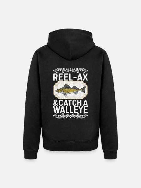 Walleye Fishing Angler - Unisex Premium Organic Zip Hoodie - black