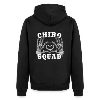 Skeleton Hand Heart Chiro Squad Chiropractic Assis - Unisex Premium Bio Zip Hoodie - Schwarz - Hinten - Nico (187cm)