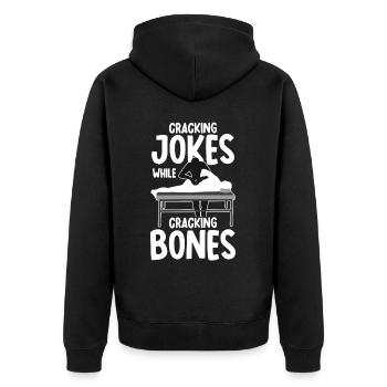 Chirpractic Therapy Funny Chiropractor Humor Physi - Unisex Premium Bio Zip Hoodie - Schwarz - Hinten - Nico (187cm)