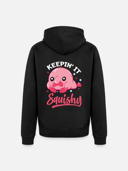 Funny Blobfish Sea Creature - Unisex Premium Organic Zip Hoodie - black