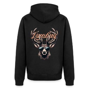 Kinder Lausbua T-Shirt Herren Trachtenshirt Jungen - Unisex Premium Bio Zip Hoodie - Schwarz - Hinten - Nico (187cm)