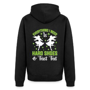 Irischer Tanz Irisches Tanzen - Unisex Premium Bio Zip Hoodie - Schwarz - Hinten - Nico (187cm)