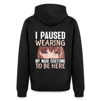 Femboy Crossdressing - Unisex Premium Bio Zip Hoodie - Schwarz - Hinten - Nico (187cm)