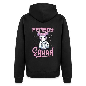 Crossdressing Crossdresser MTF Anime - Unisex Premium Bio Zip Hoodie - Schwarz - Hinten - Nico (187cm)