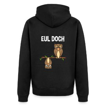 Eul Doch - Unisex Premium Bio Zip Hoodie - Schwarz - Hinten - Nico (187cm)