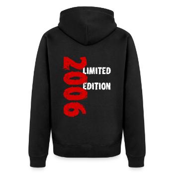 2006 Limited Edition Birthday Gift Wife Husband - Unisex Premium Organic Zip Hoodie - black - Back - Nico (187cm)