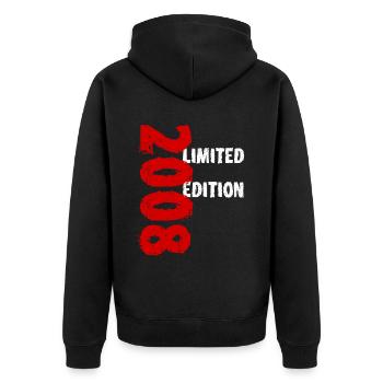 2008 Édition Limitée Anniversaire Cadeau Femme Mari - Veste à capuche bio Premium Unisexe - noir - Dos - Nico (187cm)