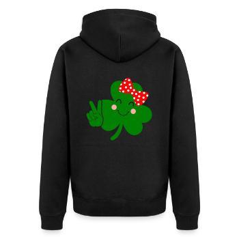 Accessoires de la Saint-Patrick Irlande Shamrock décoration - Veste à capuche bio Premium Unisexe - noir - Dos - Nico (187cm)