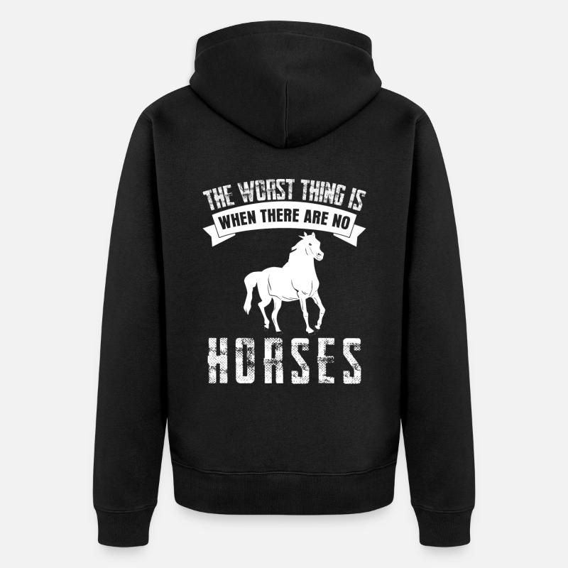 Équitation Chevaux - Veste à capuche bio Premium Unisexe - noir