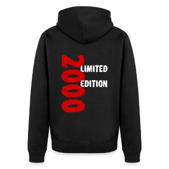 2000 Limited Edition Birthday Gift Wife Husband - Unisex Premium Organic Zip Hoodie - black - Back - Nico (187cm)