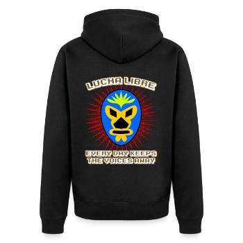 Masques Lucha Libre Masque Lutte - Veste à capuche bio Premium Unisexe - noir - Dos - Nico (187cm)