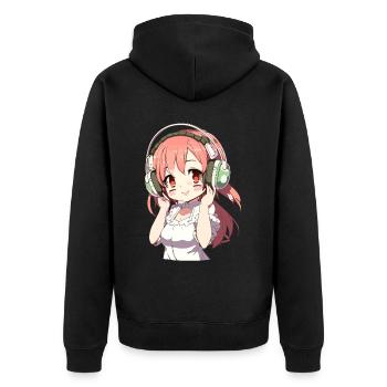 Anime Und K-Pop Süßer Kpop Musikliebhaber Teen - Unisex Premium Bio Zip Hoodie - Schwarz - Hinten - Nico (187cm)