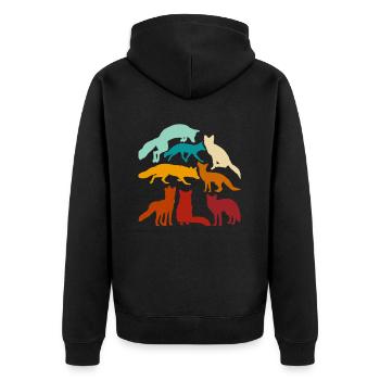 Cadeaux amusants pour les amoureux du renard - Veste à capuche bio Premium Unisexe - noir - Dos - Nico (187cm)
