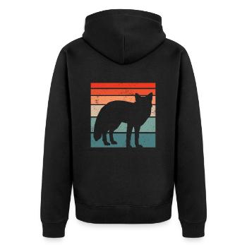Lustige Geschenke für Fuchsliebhaber - Unisex Premium Bio Zip Hoodie - Schwarz - Hinten - Nico (187cm)