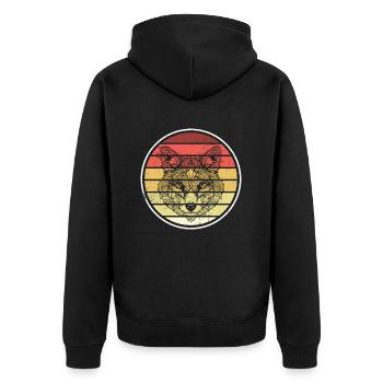 Lustige Geschenke für Fuchsliebhaber - Unisex Premium Bio Zip Hoodie - Schwarz - Hinten - Nico (187cm)