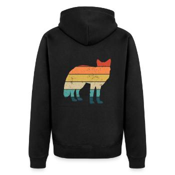Lustige Geschenke für Fuchsliebhaber - Unisex Premium Bio Zip Hoodie - Schwarz - Hinten - Nico (187cm)