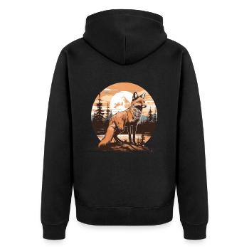Cadeaux amusants pour les amoureux du renard - Veste à capuche bio Premium Unisexe - noir - Dos - Nico (187cm)