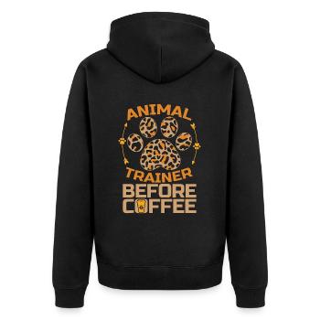 Animal Trainer Before Dog Trainer Coffee Lover - Unisex Premium Bio Zip Hoodie - Schwarz - Hinten - Nico (187cm)
