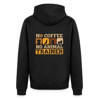 Dresseur d’animaux Pas de café Pas d’animaux Amateur de café - Veste à capuche bio Premium Unisexe - noir - Dos - Nico (187cm)