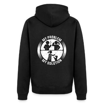 Animal Trainer My Problem My Pictogram Mom Dad - Unisex Premium Organic Zip Hoodie - black - Back - Nico (187cm)