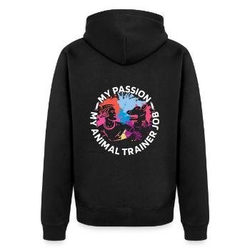 Dresseur d’animaux Ma passion Mon animal Gardien de zoo - Veste à capuche bio Premium Unisexe - noir - Dos - Nico (187cm)
