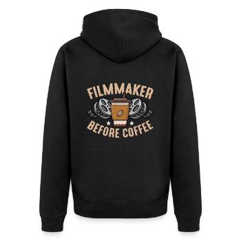 Cinéaste avant le café Réalisateur Amateur de café - Veste à capuche bio Premium Unisexe - noir - Dos - Nico (187cm)
