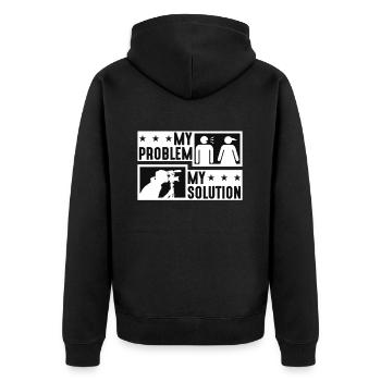 Filmmaker My Problem My Pictogram Mom Filmmaking - Unisex Premium Bio Zip Hoodie - Schwarz - Hinten - Nico (187cm)