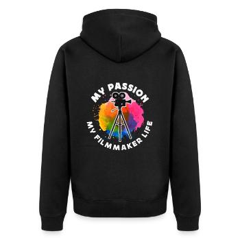 Filmmaker My Passion My Filmmaker Job Filmmaking - Unisex Premium Organic Zip Hoodie - black - Back - Nico (187cm)